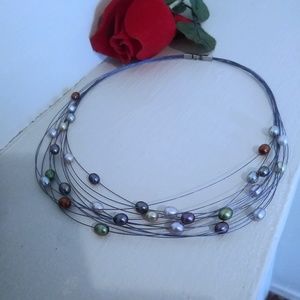 Honora multi-strand floating pearl necklace